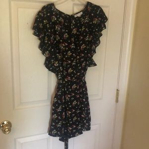 Cute Black Floral Romper